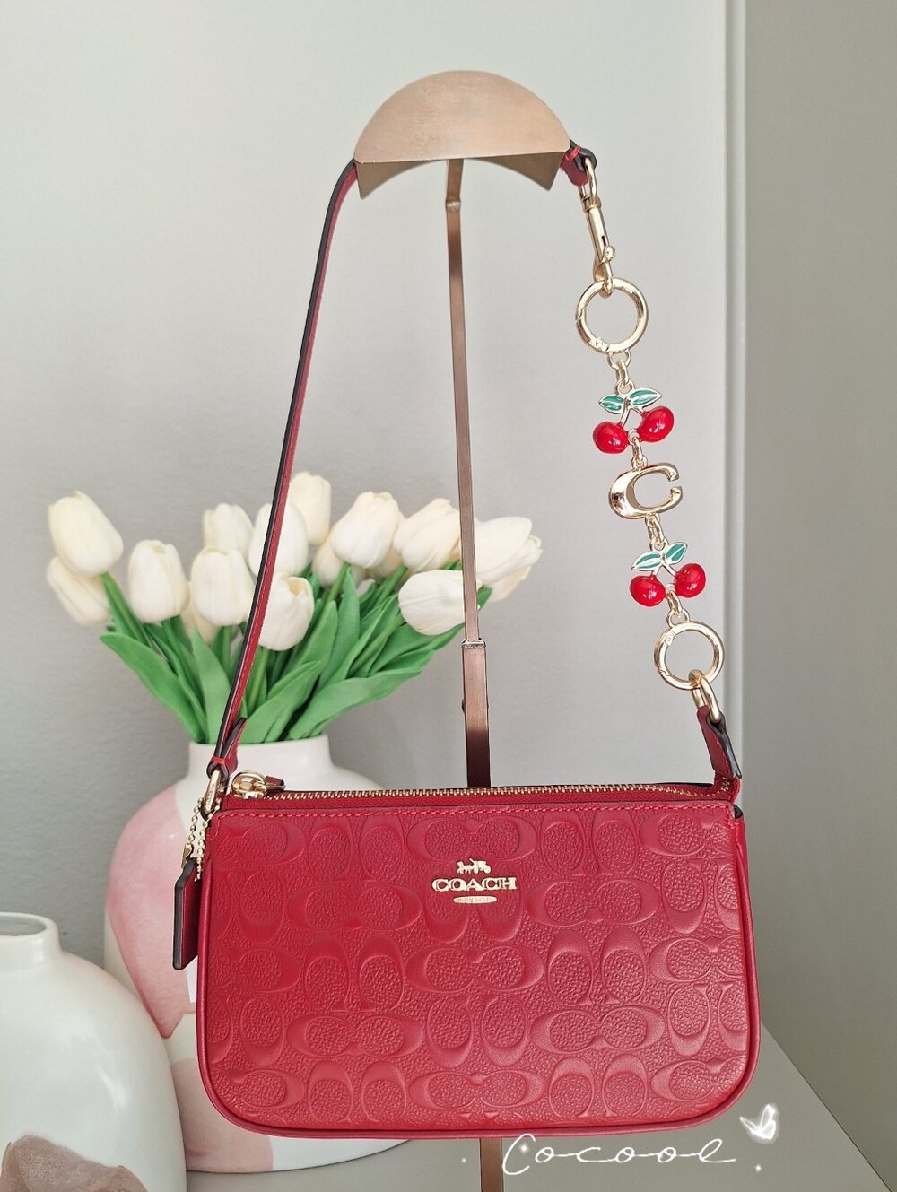 NWT Coach Nolita 19 Crossbody Bag 1941 Red Embossed Signature Leather C7362